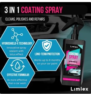 3 in 1 Premium Car/ Bike/ Scooter, Showroom Finish Shining Coating Spray and Foam Cleaner 200ml (Combo)